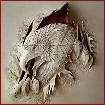 3D model The eagle tears the cloth (STL)